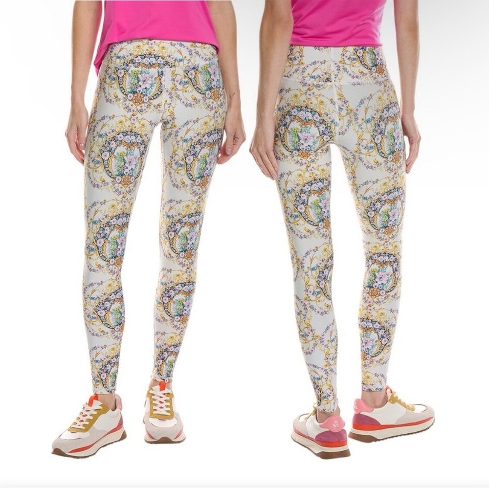 Terez Womens Size XS Gold Baroque Duoknit Leggings NWT - Picture 2 of 9